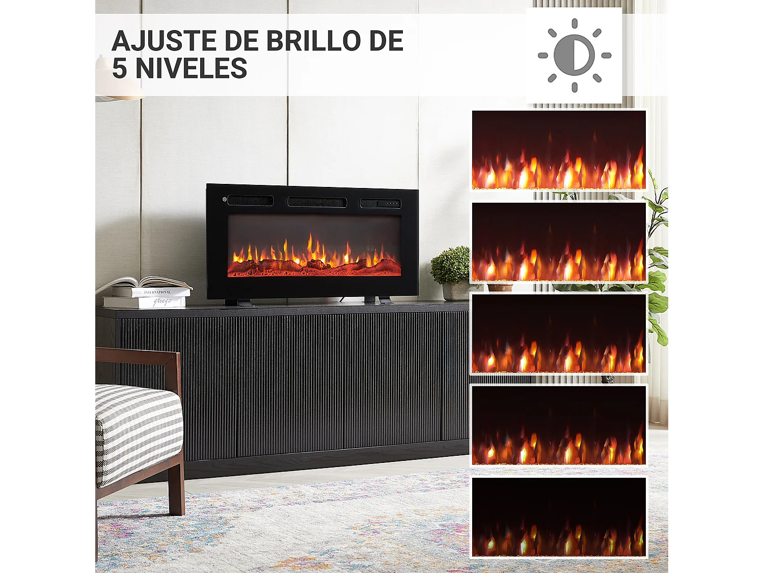 Cheminée électrique BALDERIA Leif 36 - 3 en 1 - noir