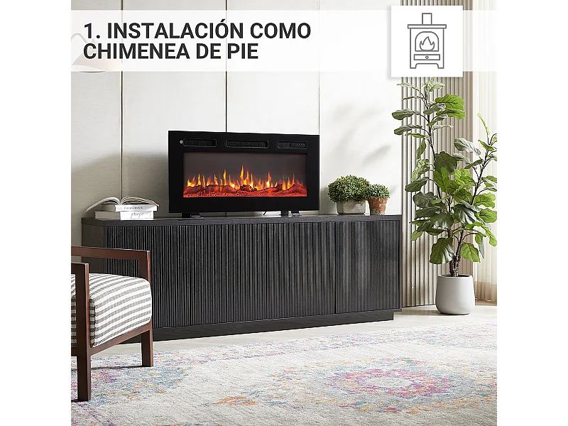 Cheminée électrique BALDERIA Leif 36 - 3 en 1 - noir