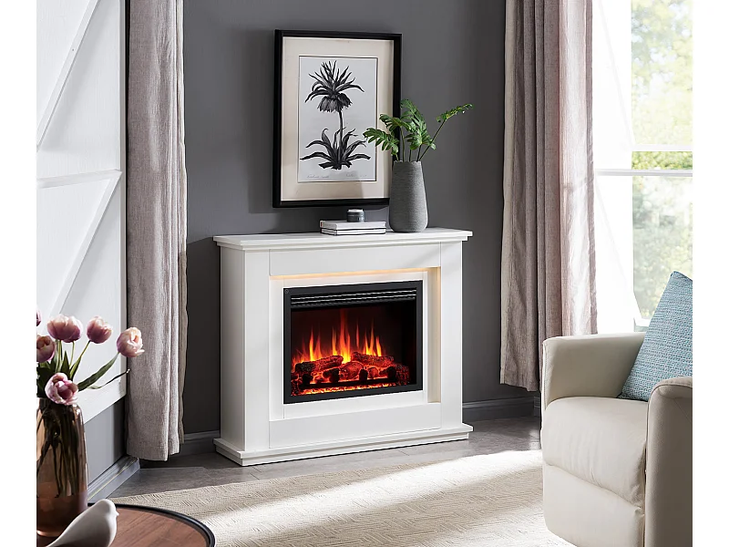 Cheminée électrique BALDERIA Baldur - Cheminée sur pied - Blanc