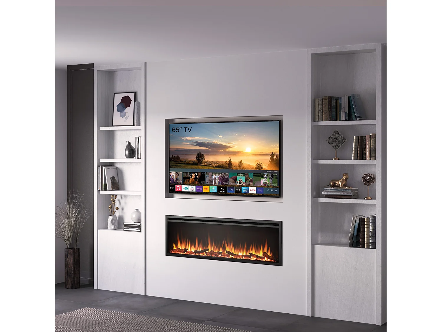 Cheminée électrique BALDERIA Atalanta 60 - Cheminée encastrable, 1500 W - Noir