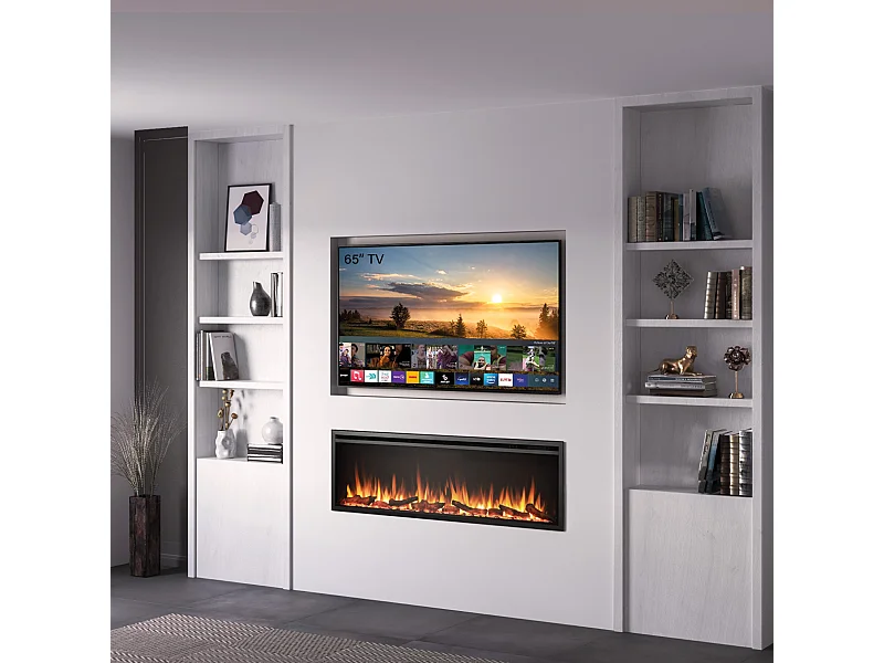 Cheminée électrique BALDERIA Atalanta 60 - Cheminée encastrable, 1500 W - Noir