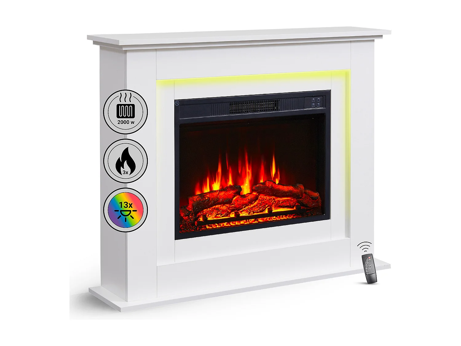 Cheminée électrique BALDERIA Finn - Cheminée sur pied - Blanc