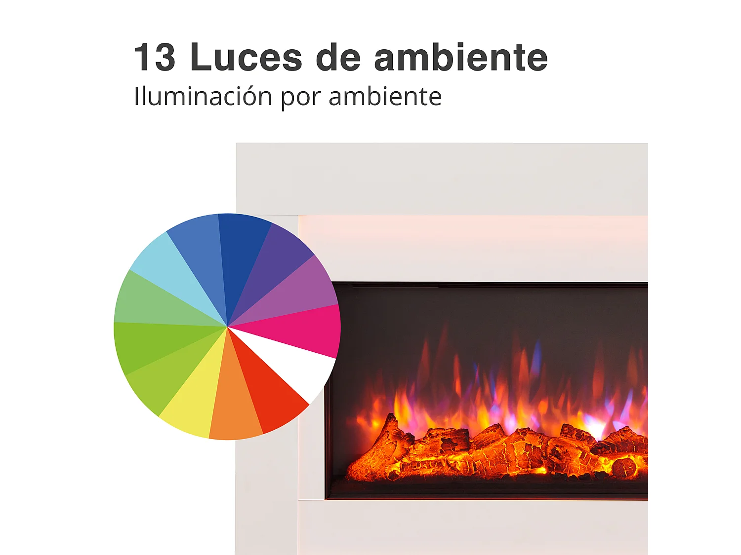 Cheminée électrique BALDERIA Castor - Cheminée sur pied avec chauffage 2000 W - Blanc