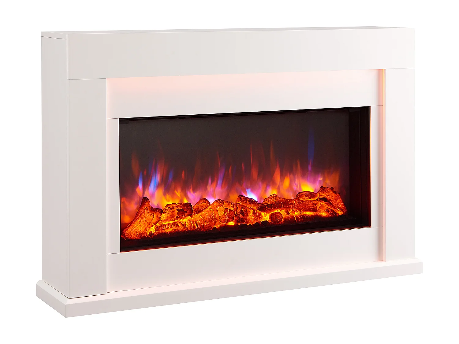 Cheminée électrique BALDERIA Castor - Cheminée sur pied avec chauffage 2000 W - Blanc