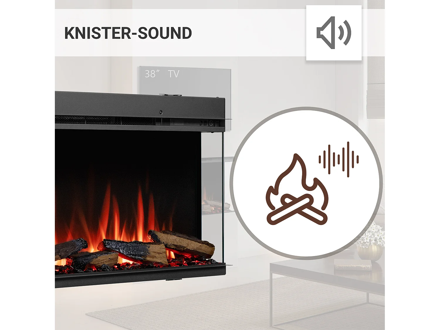 Cheminée électrique BALDERIA Athena smart 72 - Cheminée encastrable - Noir