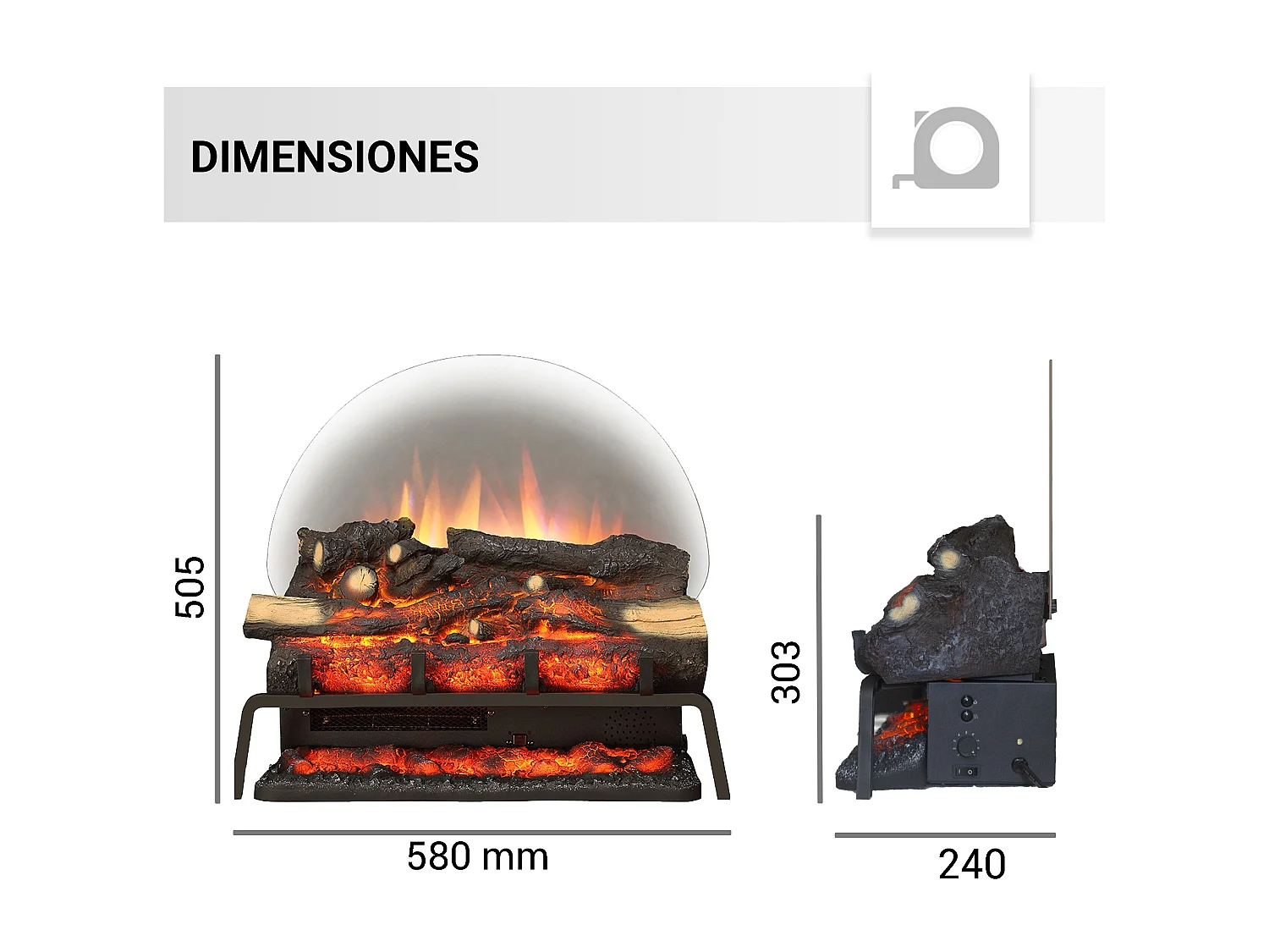 Elektrische haardinzet BALDERIA Lily - Haard - Zwart