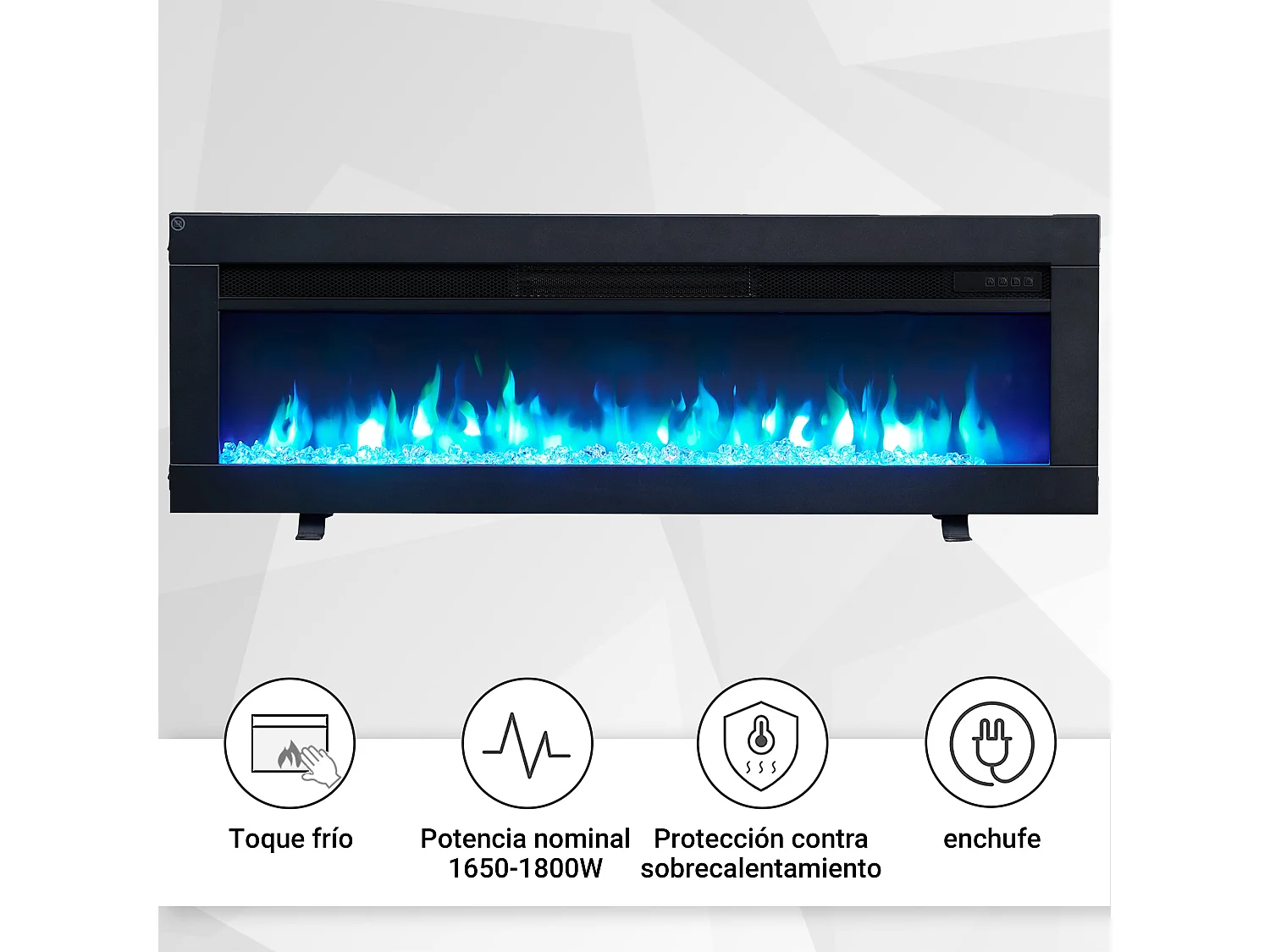 Cheminée électrique BALDERIA Agnes 40 - Cheminée sur pied, murale ou encastrable - Noir