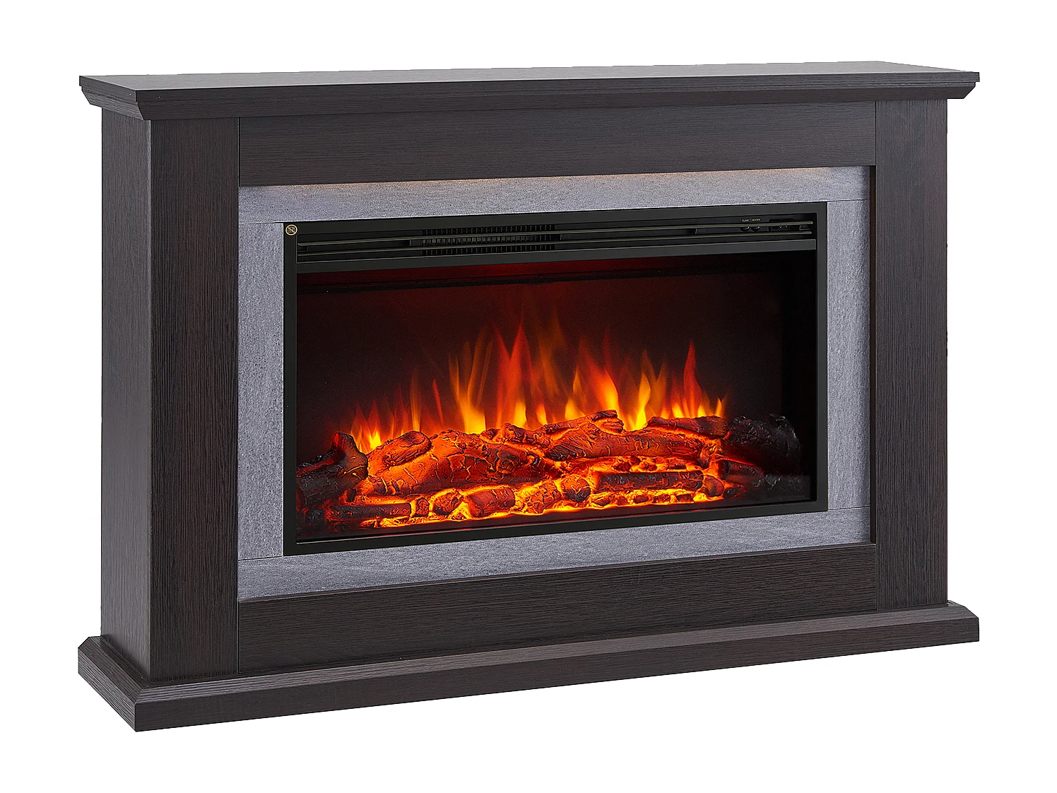 Cheminée électrique BALDERIA Xenia - Cheminée sur pied, chauffage 2000 W - Chêne foncé