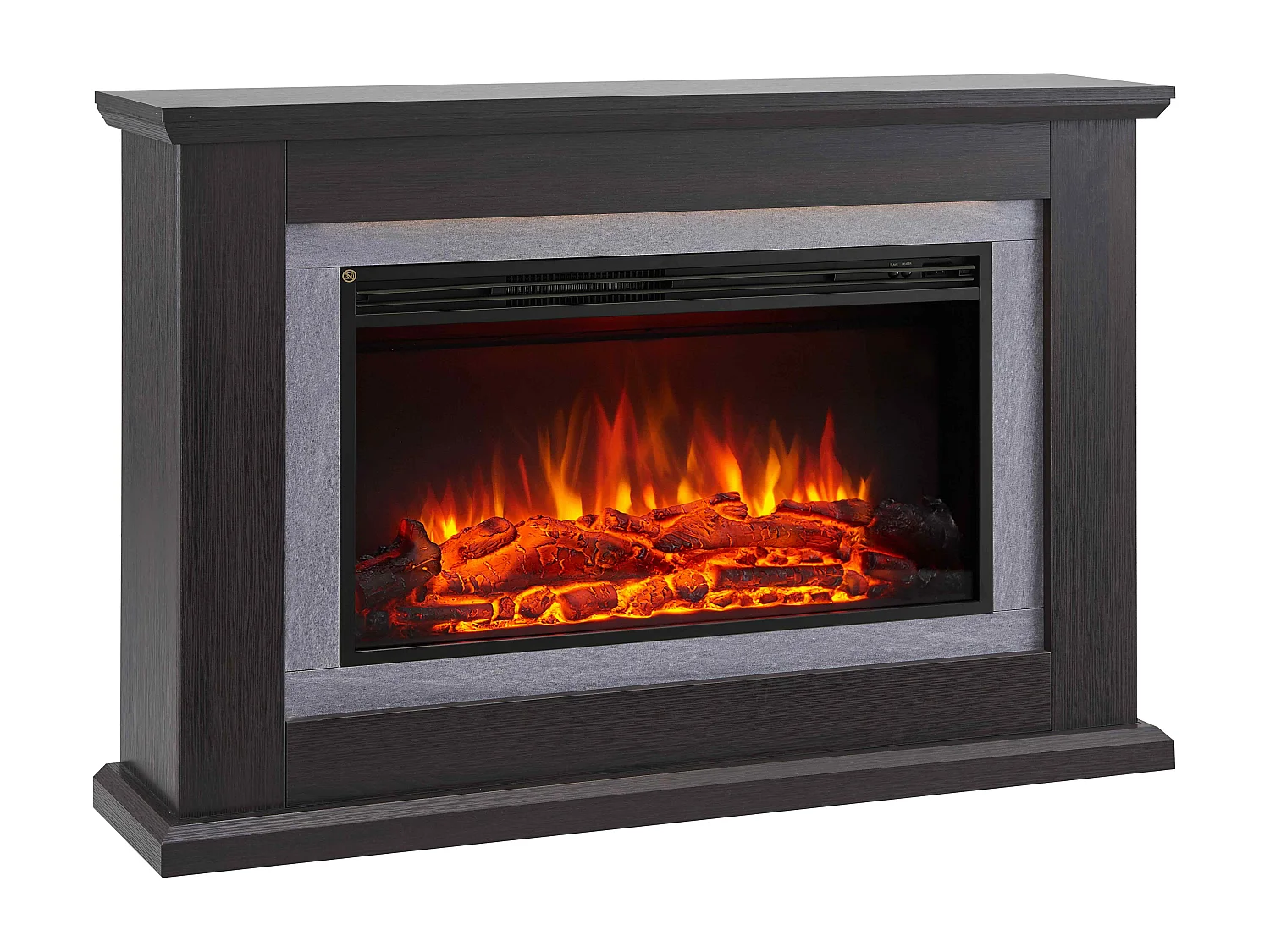 Cheminée électrique BALDERIA Xenia - Cheminée sur pied, chauffage 2000 W - Chêne foncé