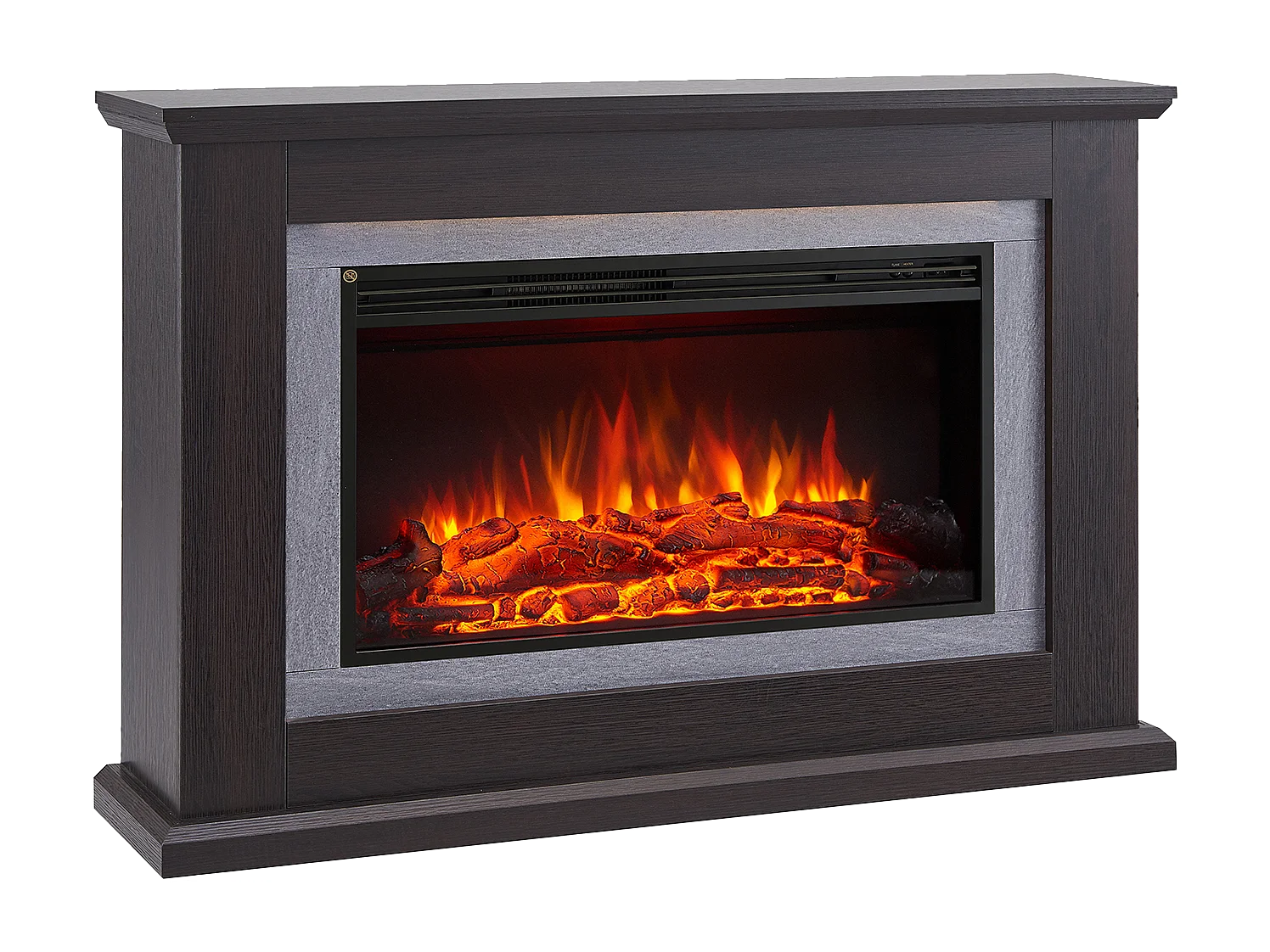 Cheminée électrique BALDERIA Xenia - Cheminée sur pied, chauffage 2000 W - Chêne foncé