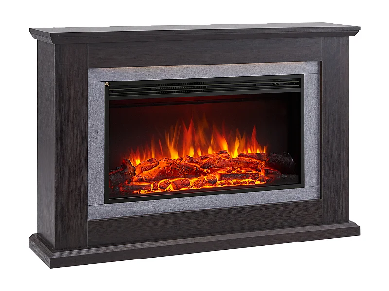 Cheminée électrique BALDERIA Xenia - Cheminée sur pied, chauffage 2000 W - Chêne foncé