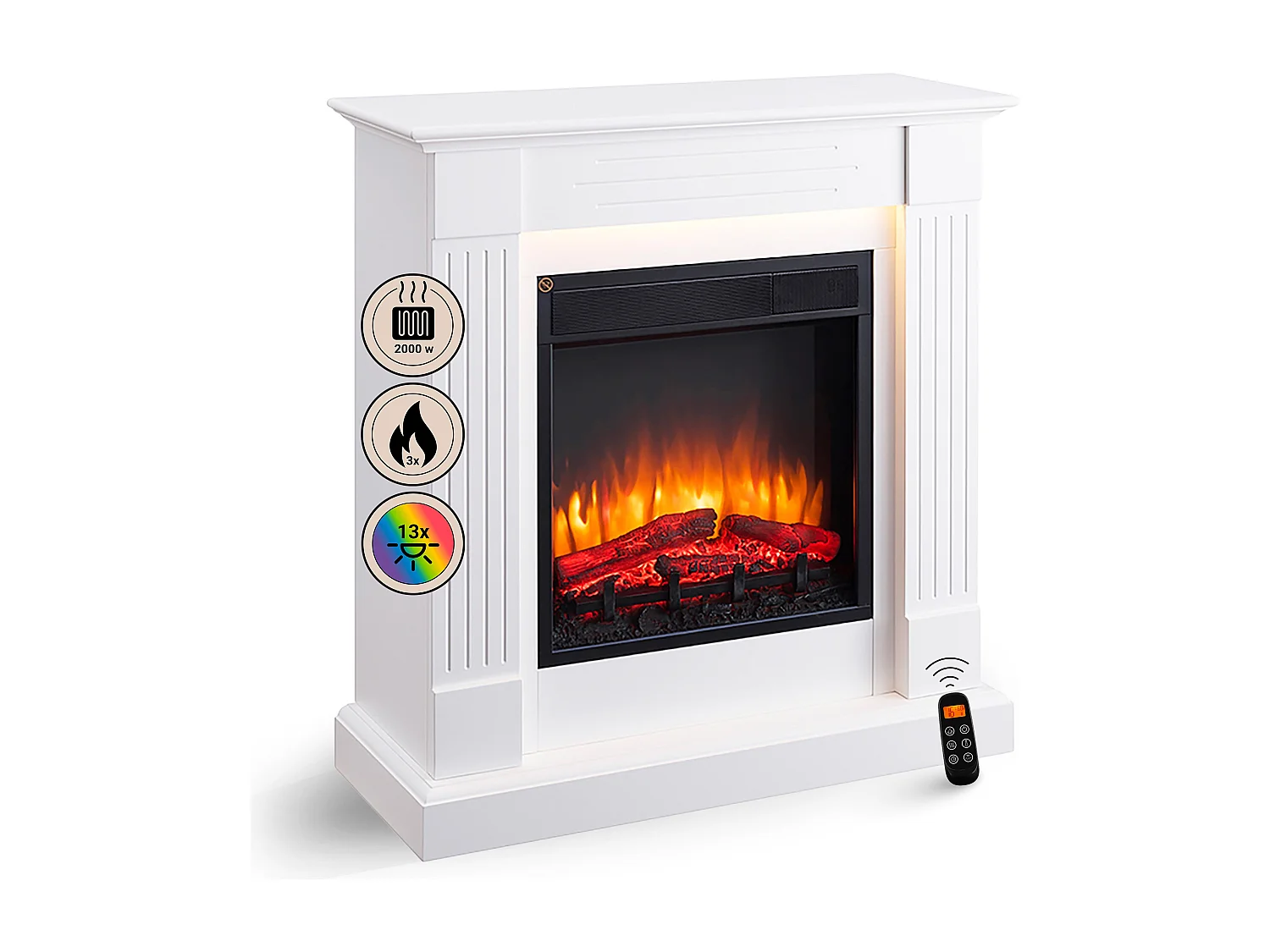 Cheminée électrique BALDERIA Ladina - Cheminée sur pied - Blanc