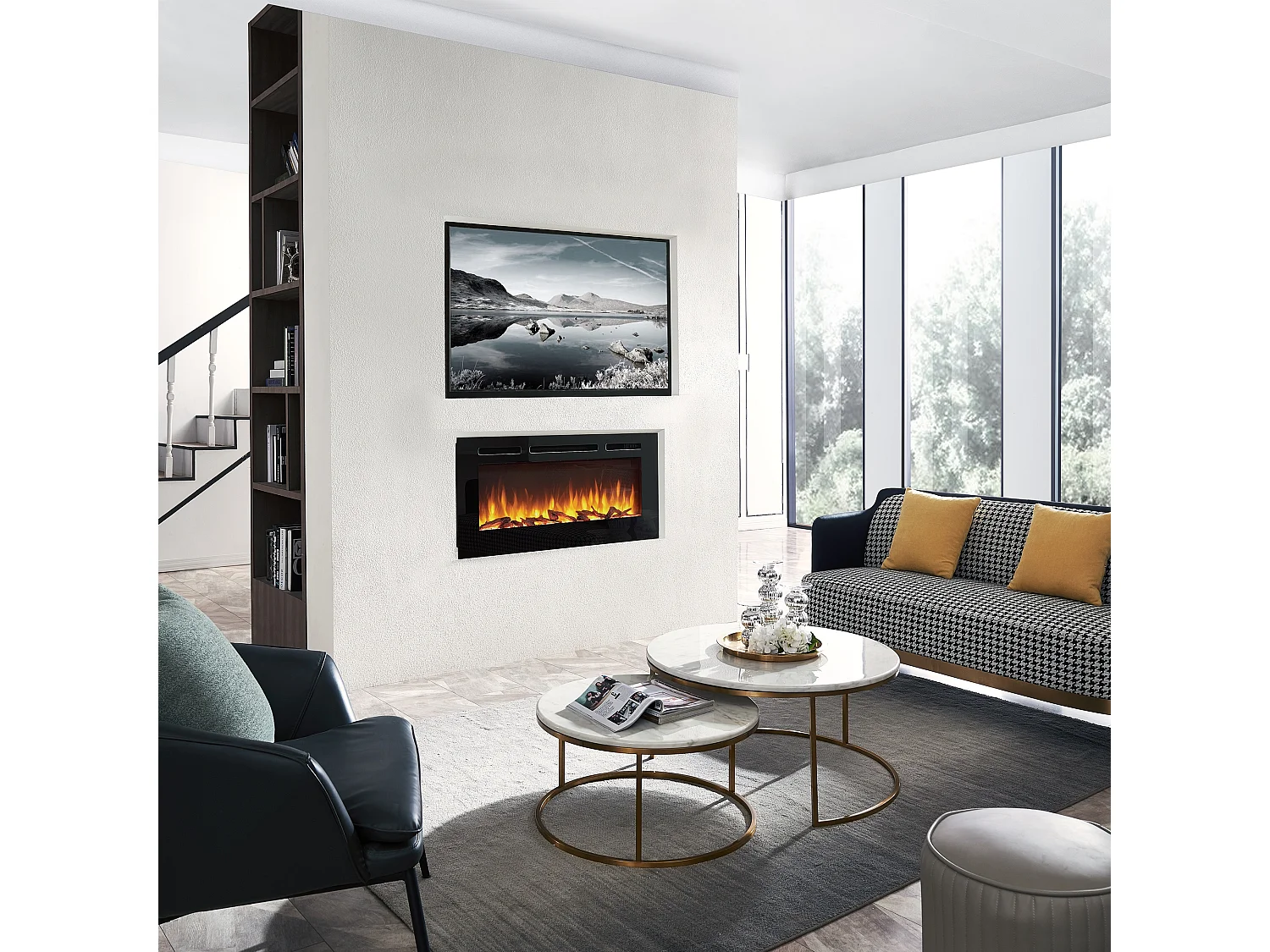 Cheminée électrique BALDERIA Fiamma 40 - Cheminée encastrable - noir