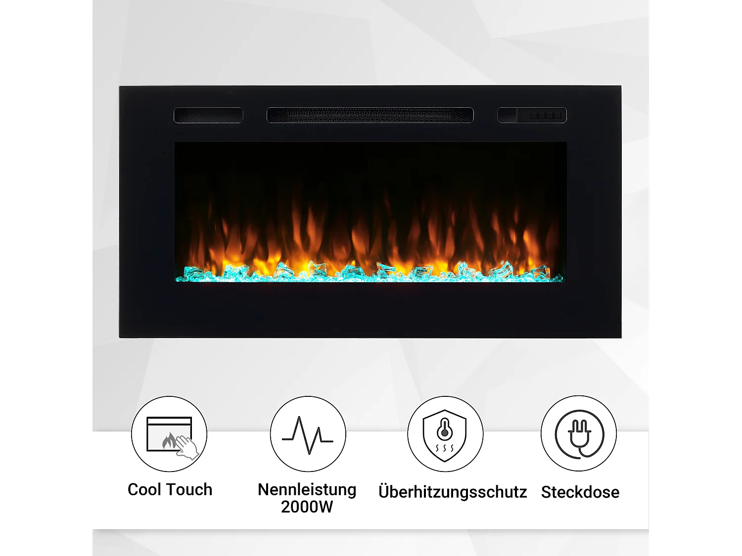 Cheminée électrique BALDERIA Fiamma 40 - Cheminée encastrable - noir