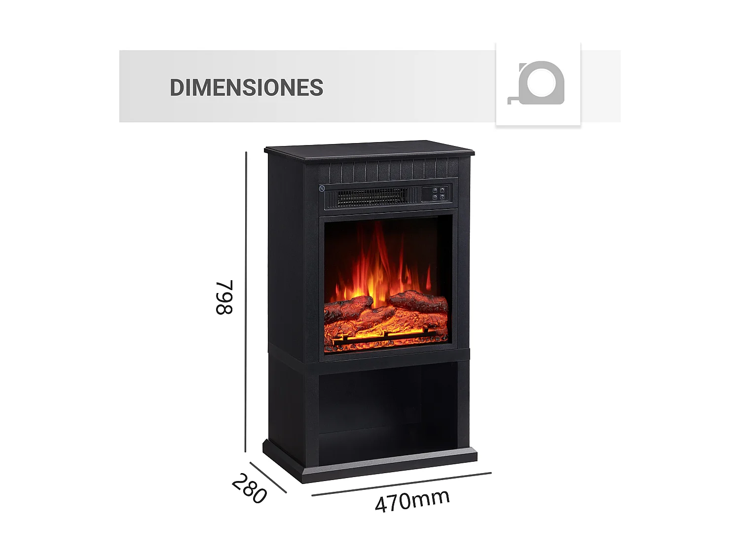 Cheminée électrique BALDERIA Ember - Cheminée sur pied - Noir