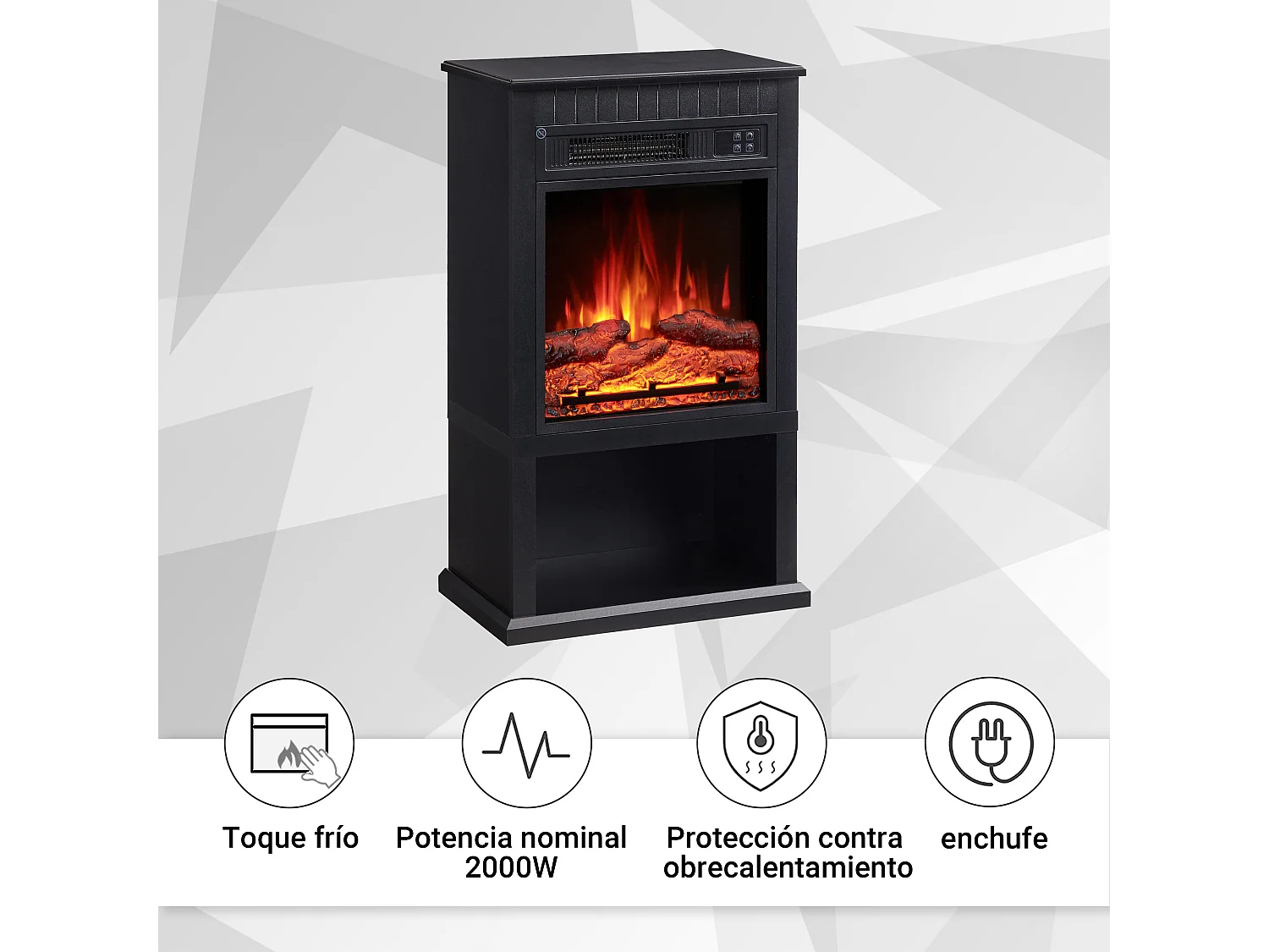 Cheminée électrique BALDERIA Ember - Cheminée sur pied - Noir