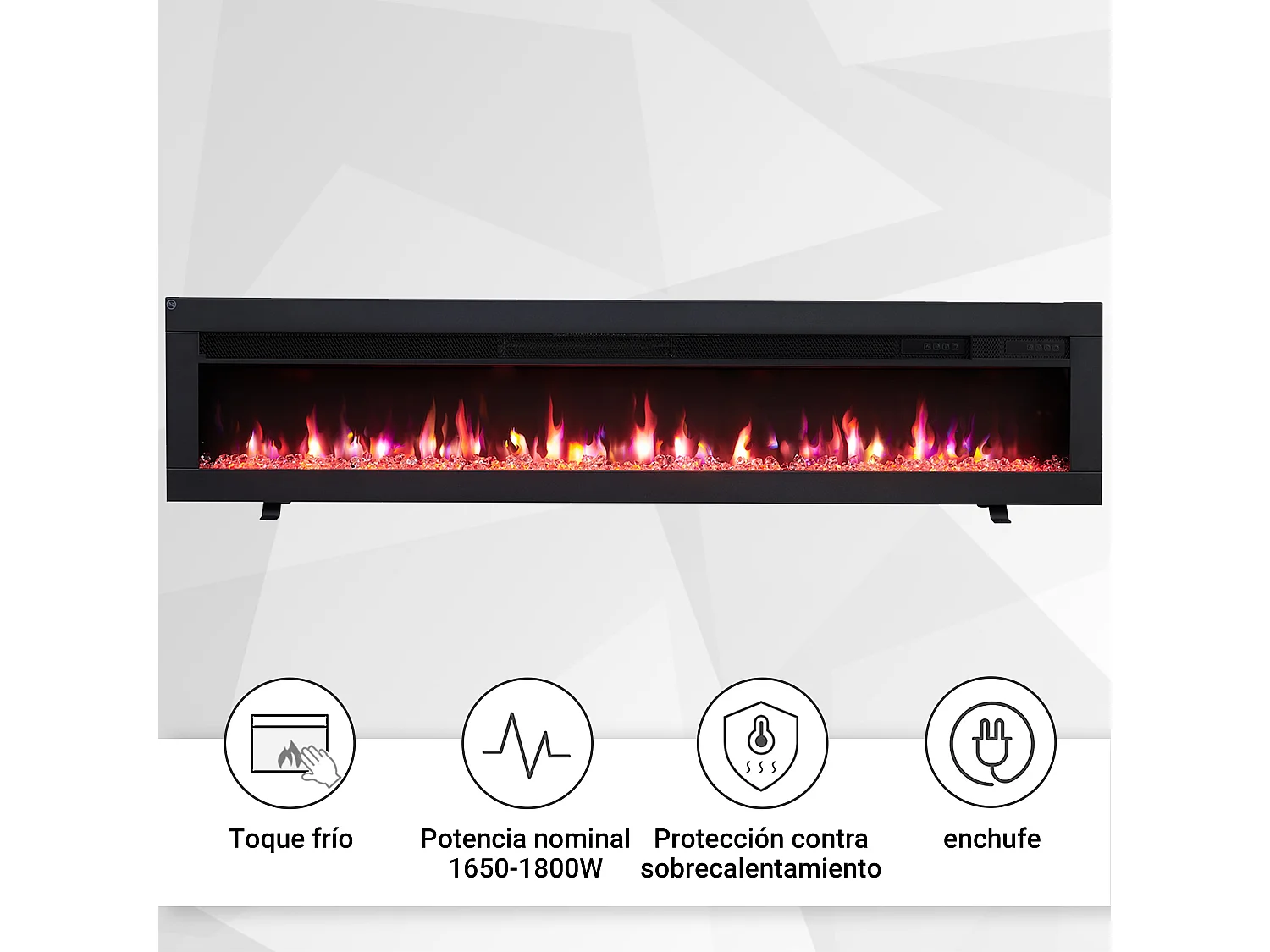 Cheminée électrique BALDERIA Agnes 60 - Cheminée murale ou encastrable - Noir