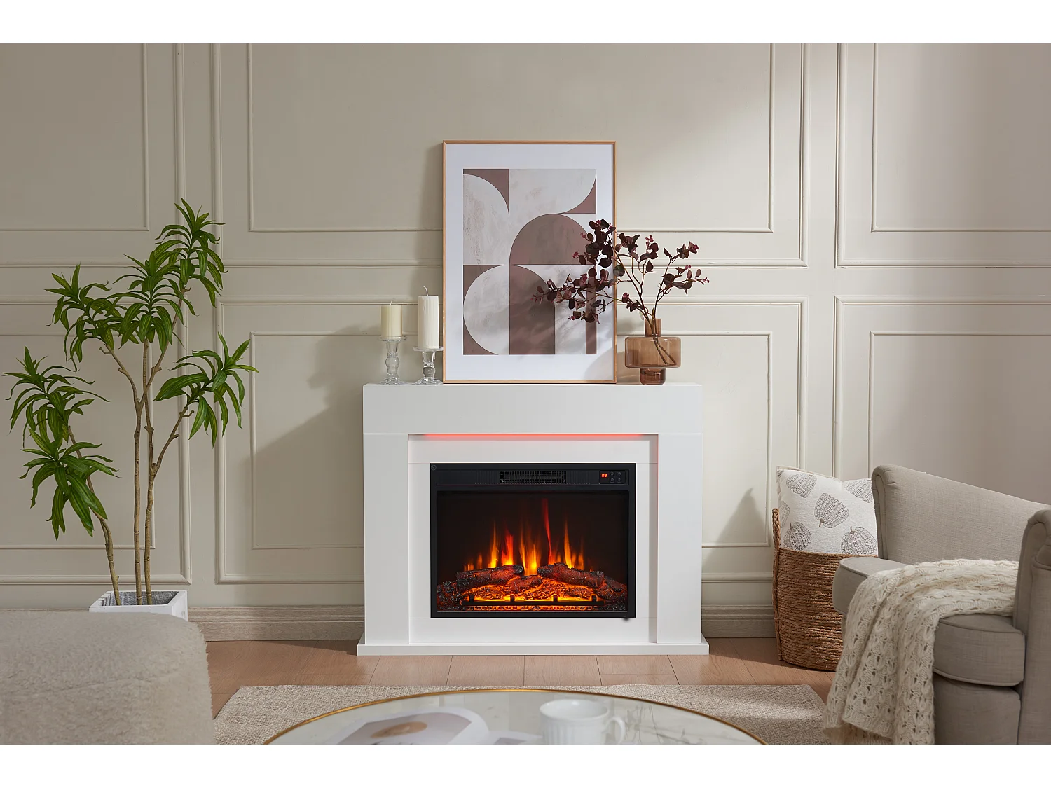 Cheminée électrique BALDERIA Finn Design - Cheminée sur pied - Blanc