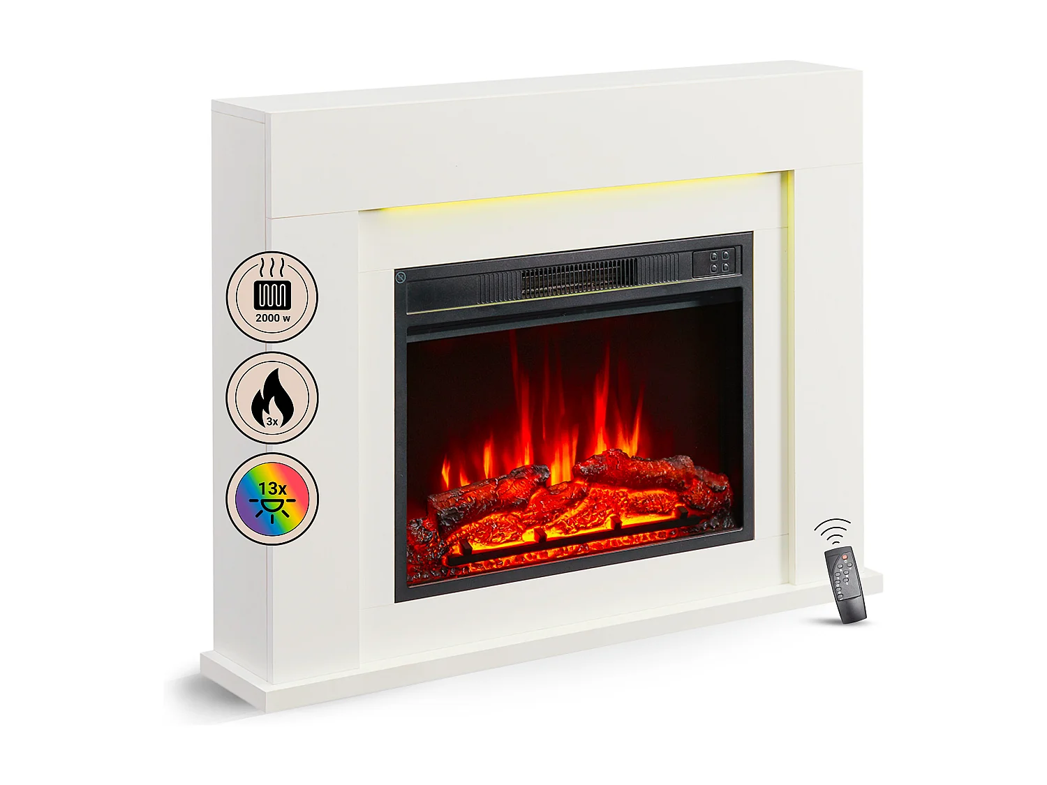 Cheminée électrique BALDERIA Finn Design - Cheminée sur pied - Blanc