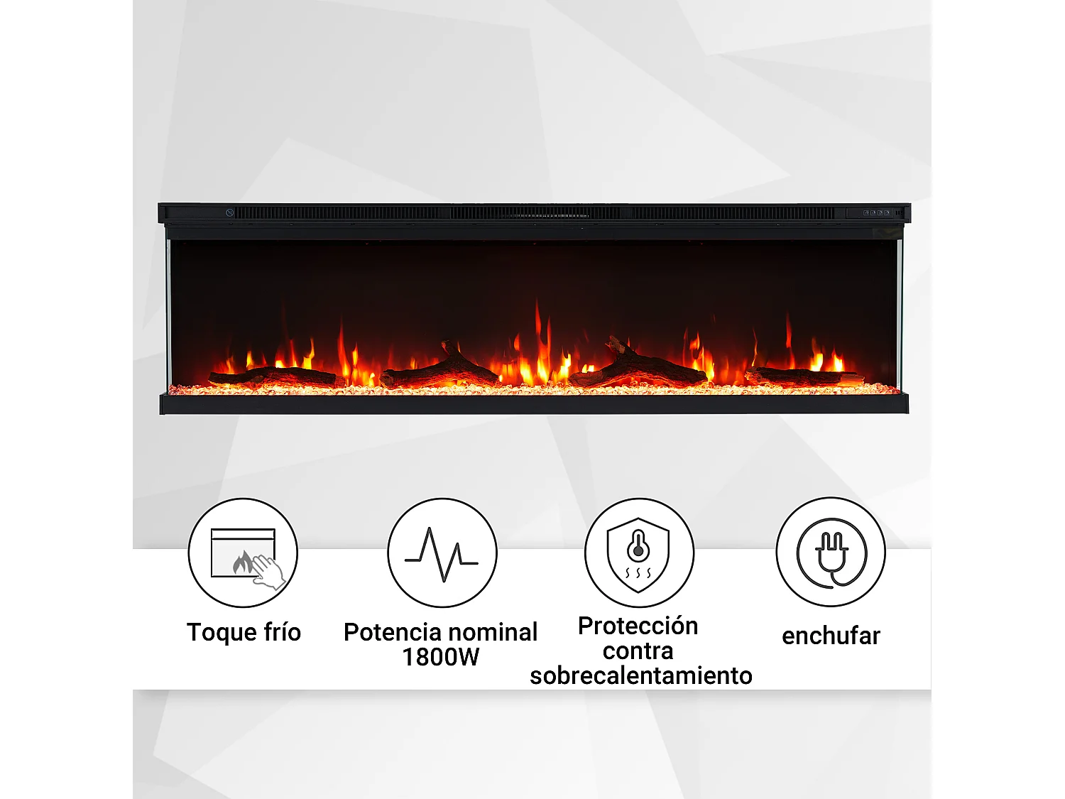 Cheminée électrique BALDERIA pure Orson 60 - Cheminée murale/encastrable - Noir