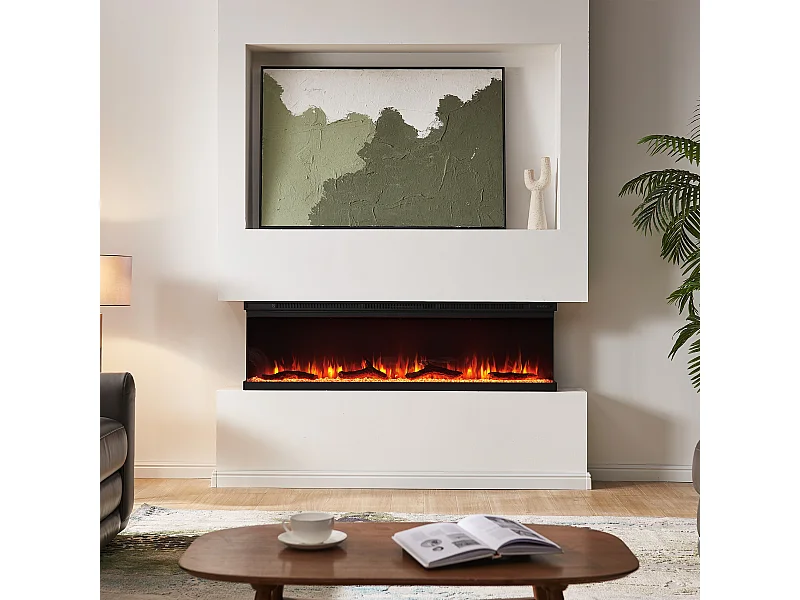 Cheminée électrique BALDERIA pure Orson 60 - Cheminée murale/encastrable - Noir