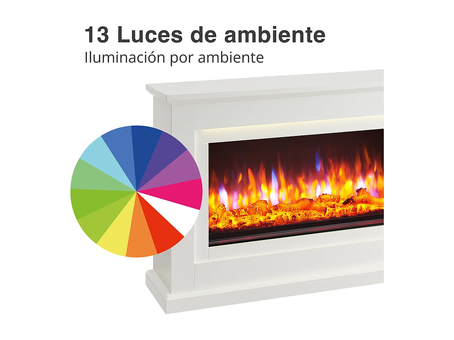 Cheminée électrique BALDERIA Callisto - Cheminée sur pied, 2000 W - Blanc