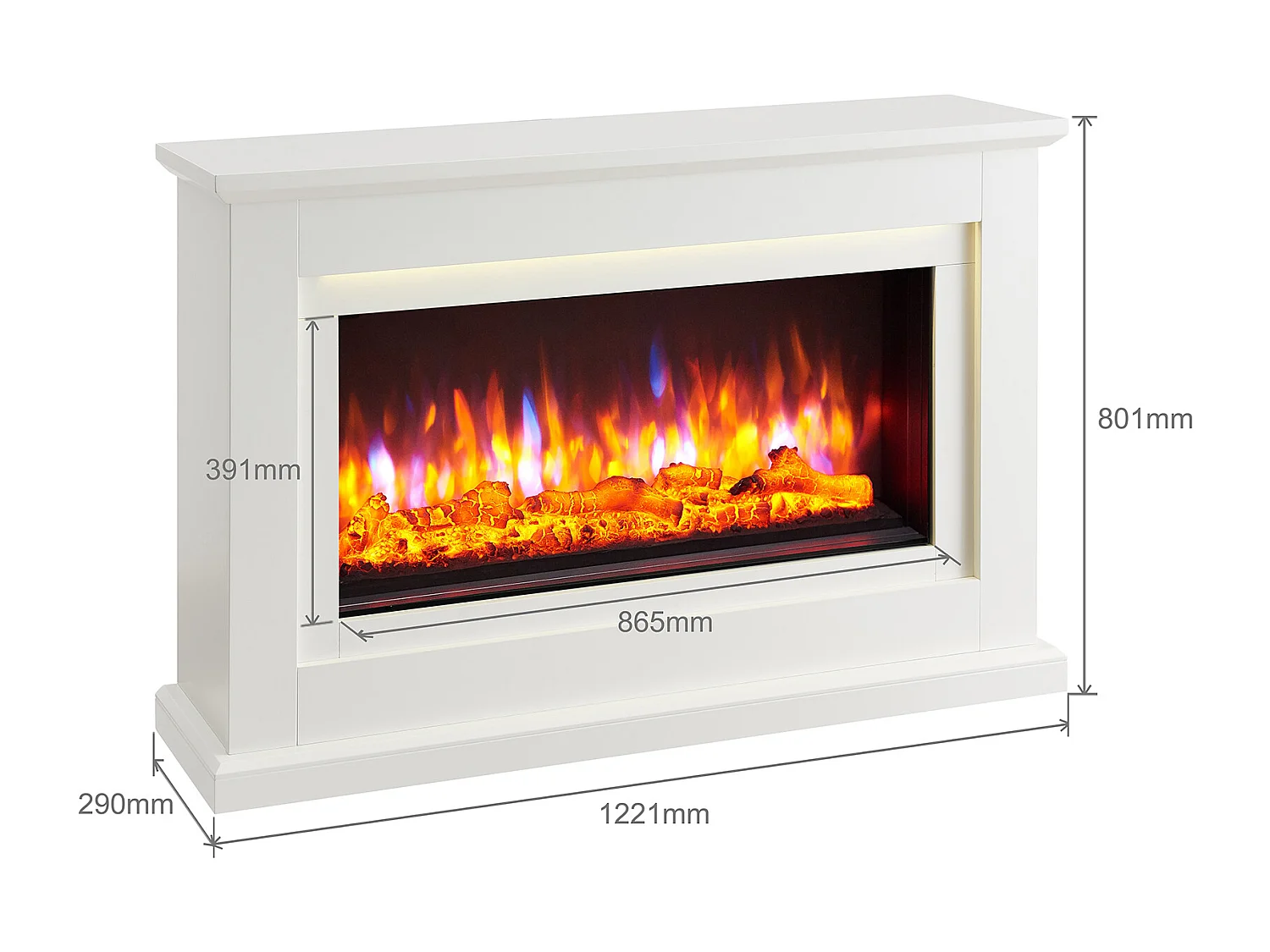 Cheminée électrique BALDERIA Callisto - Cheminée sur pied, 2000 W - Blanc