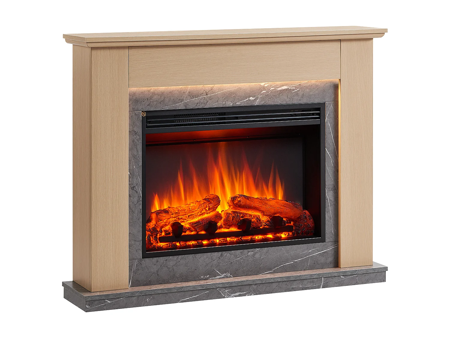 Cheminée électrique BALDERIA Ajax - Cheminée sur pied - Chêne clair