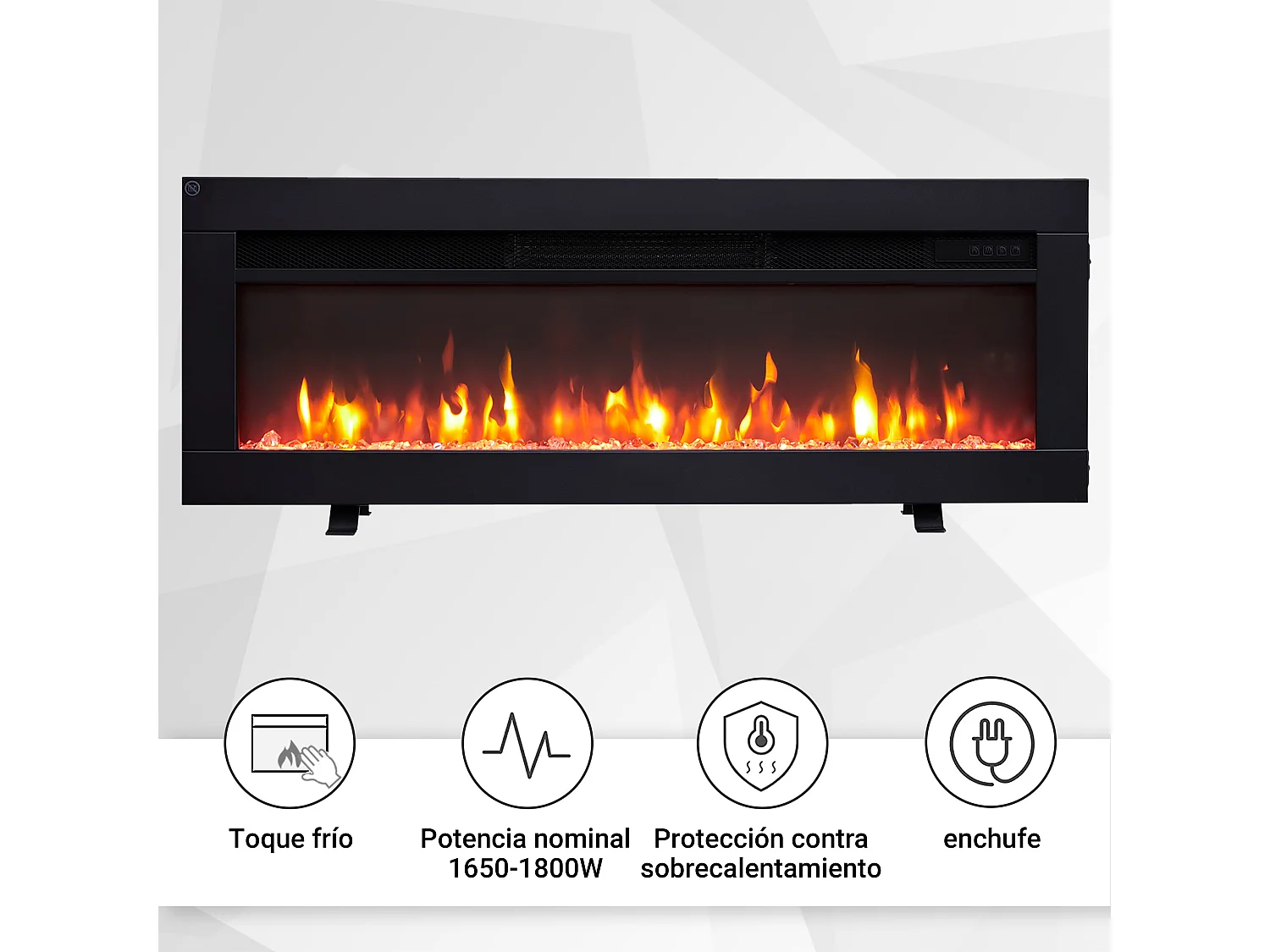 Cheminée électrique BALDERIA Agnes 36 - Cheminée sur pied, murale ou encastrable - Noir