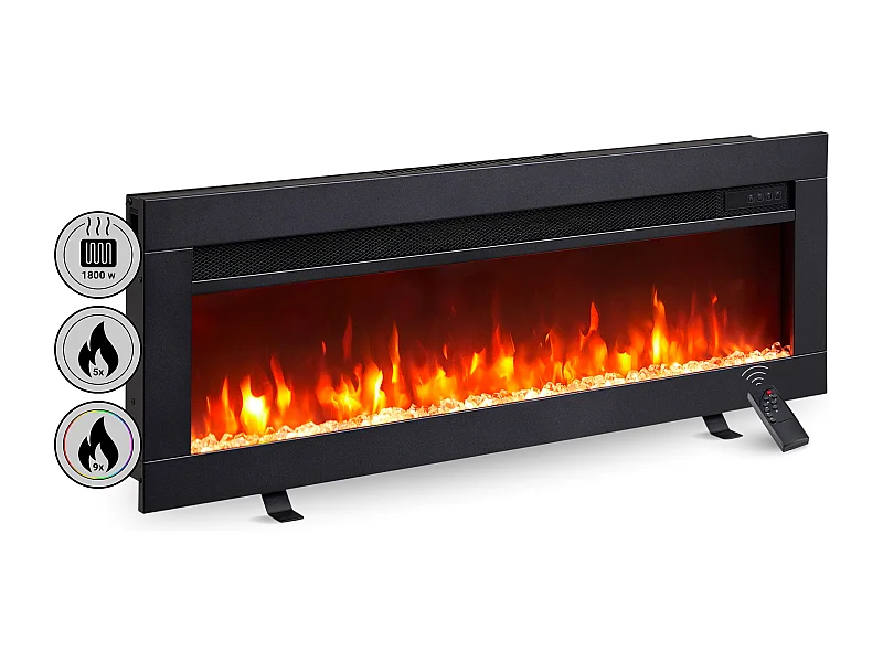 Elektrokamin BALDERIA Agnes 36 - Stand-, Wand- oder Einbaukamin - Schwarz