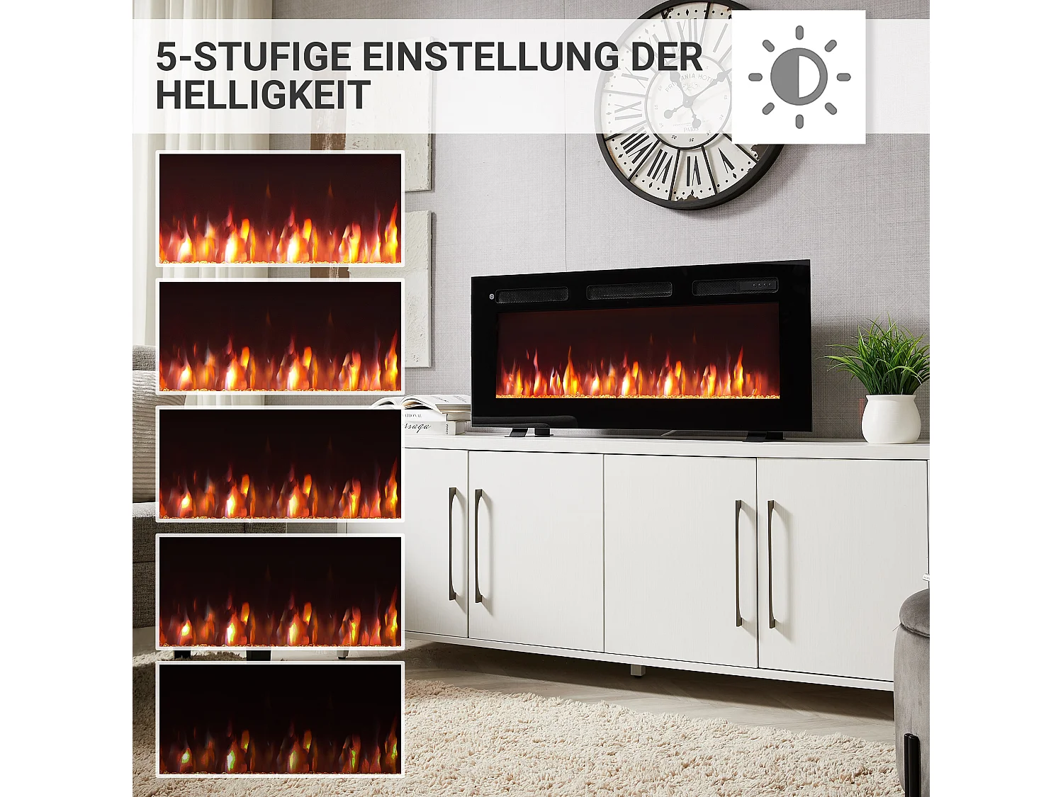 Cheminée électrique BALDERIA Leif 40 - 3 en 1 - noir