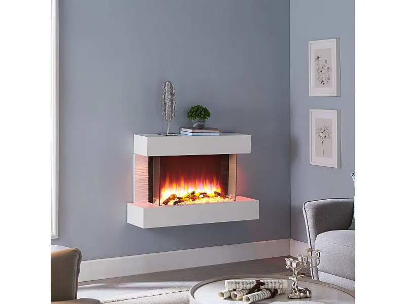 Lareira elétrica BALDERIA Aidan, lareira elétrica de parede, 2000 W - Branca