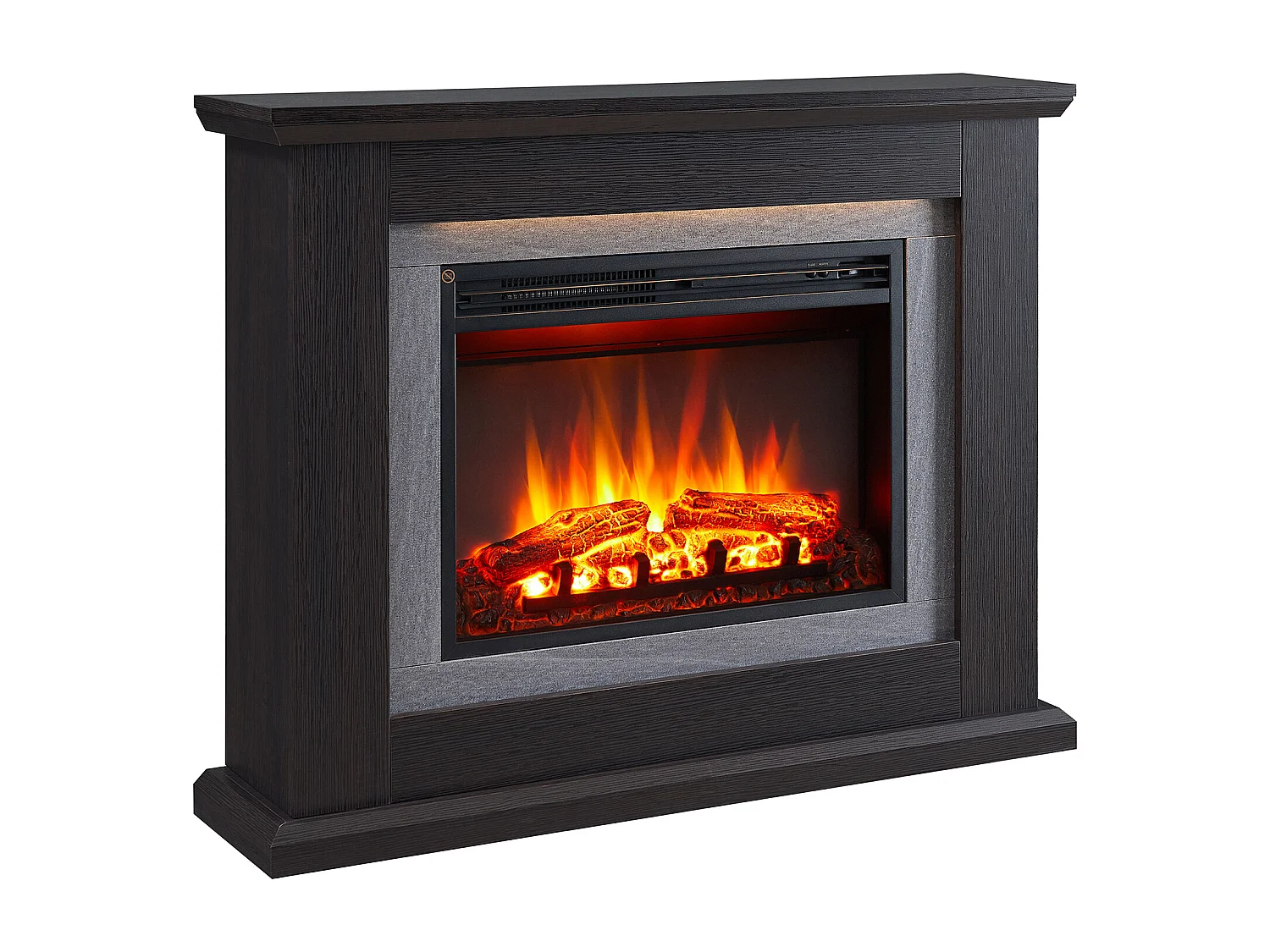 Cheminée électrique BALDERIA Charon - Cheminée sur pied avec chauffage - Chêne foncé