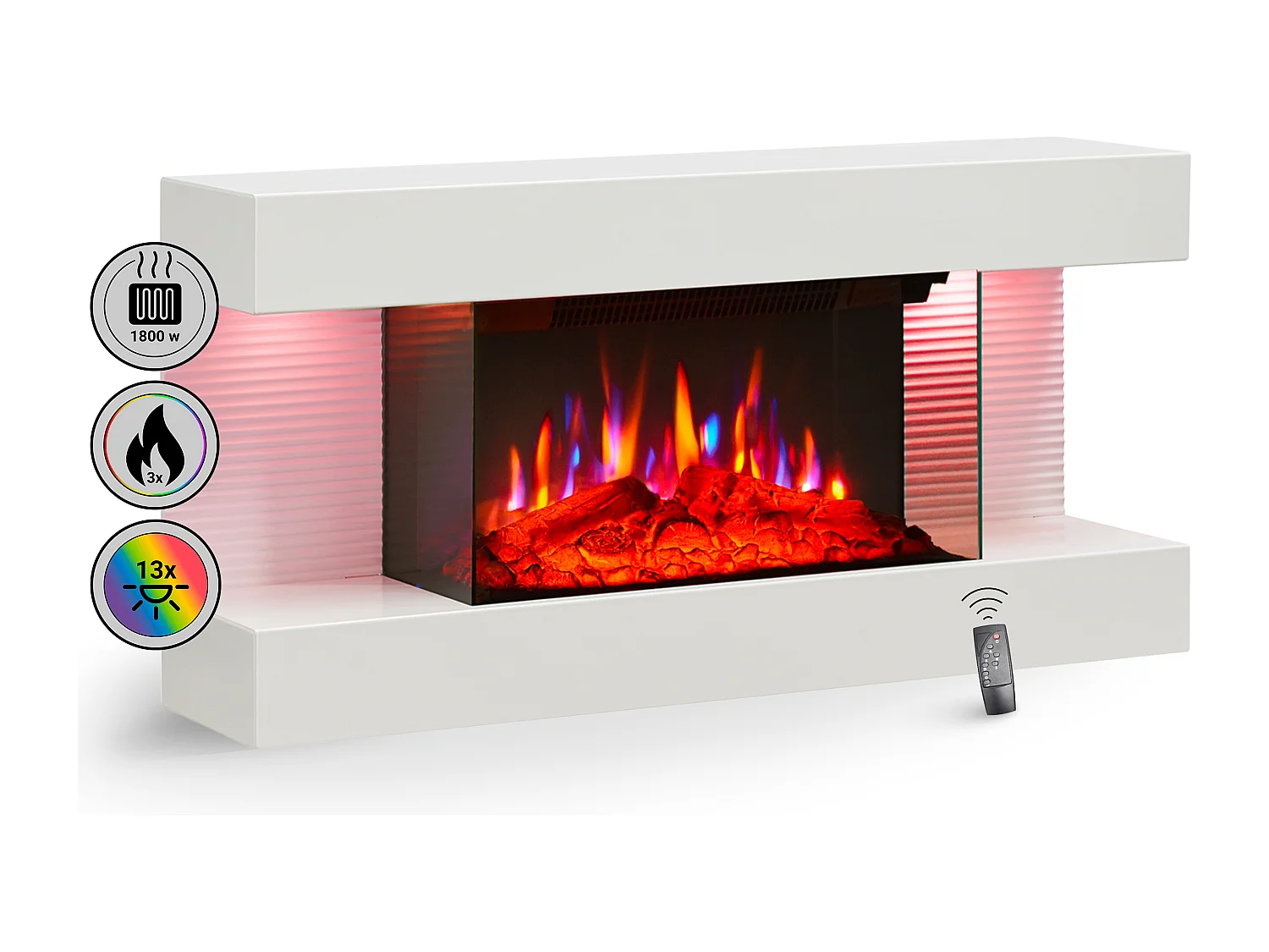 Cheminée électrique BALDERIA Ida ñ Cheminée murale - Blanc