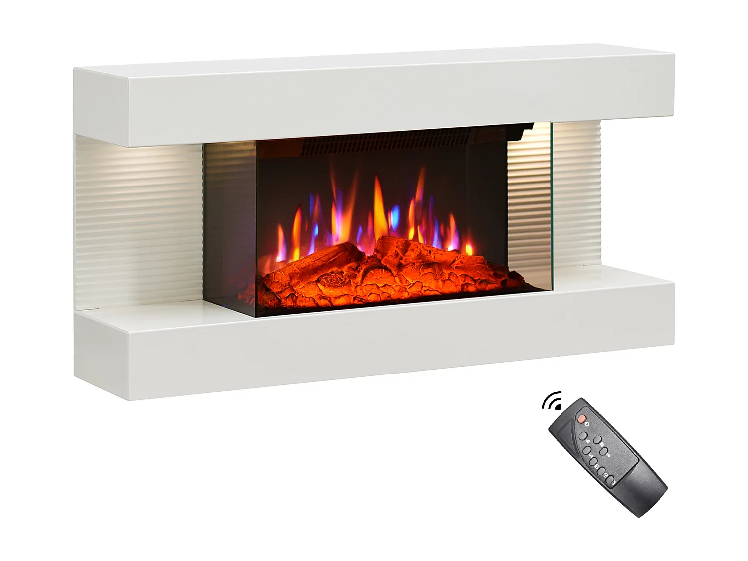 Cheminée électrique BALDERIA Ida ñ Cheminée murale - Blanc