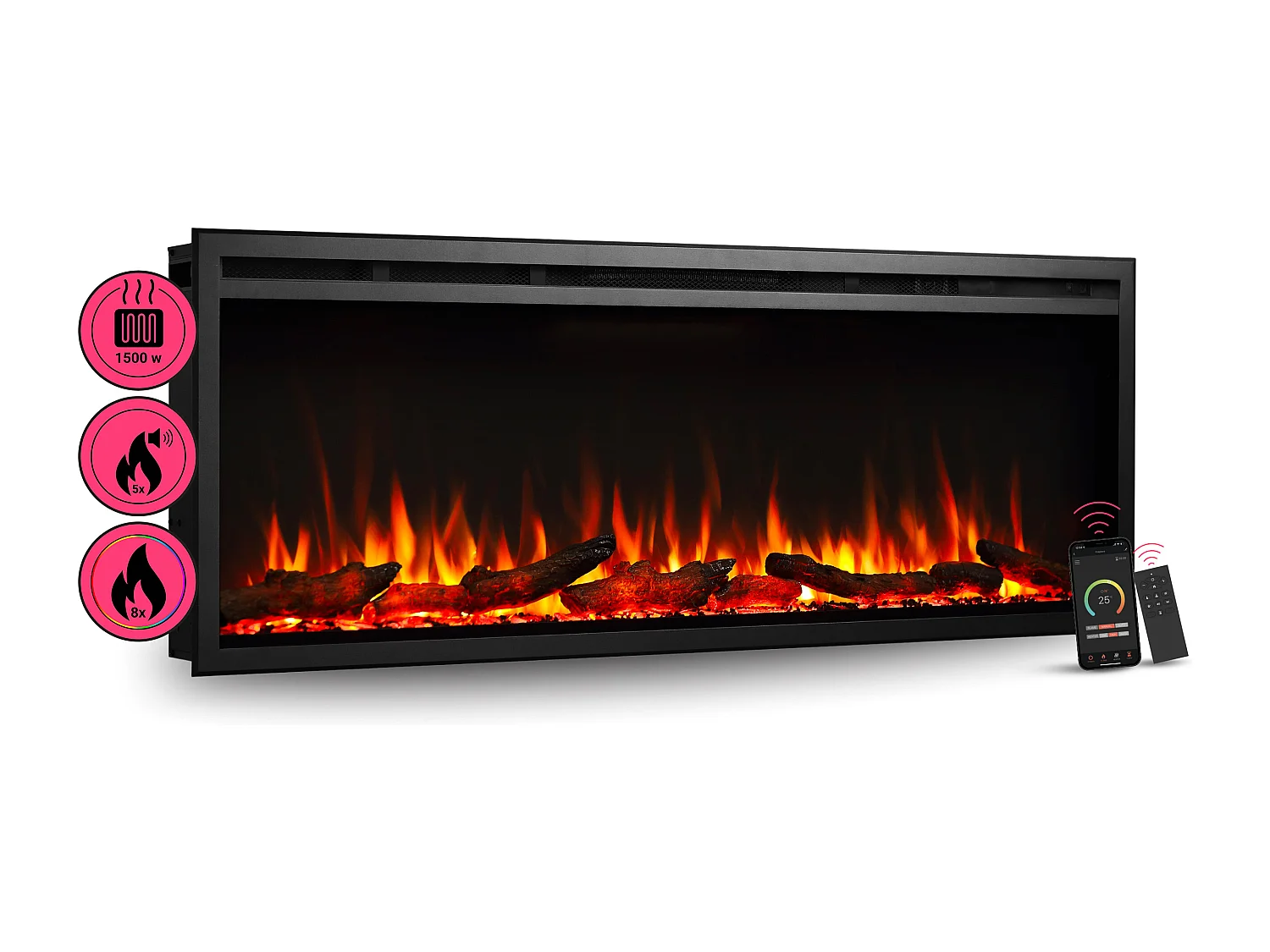 Elektrokamin BALDERIA Atalanta 50 - Einbaukamin - Schwarz