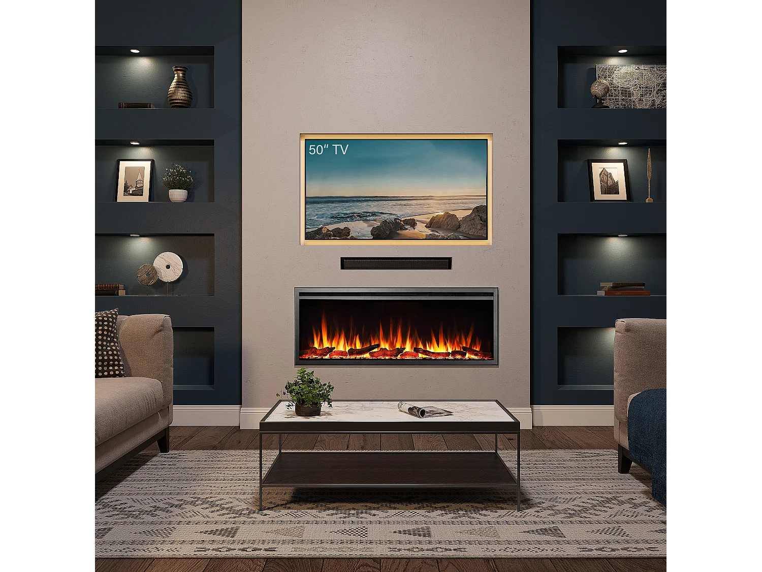 Elektrokamin BALDERIA Atalanta 50 - Einbaukamin - Schwarz