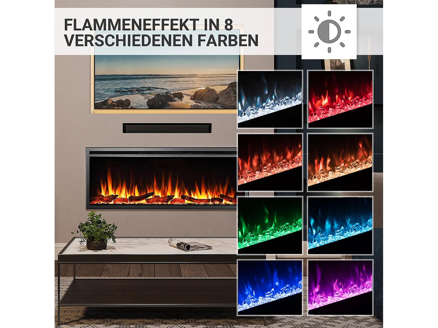 Elektrokamin BALDERIA Atalanta 50 - Einbaukamin - Schwarz