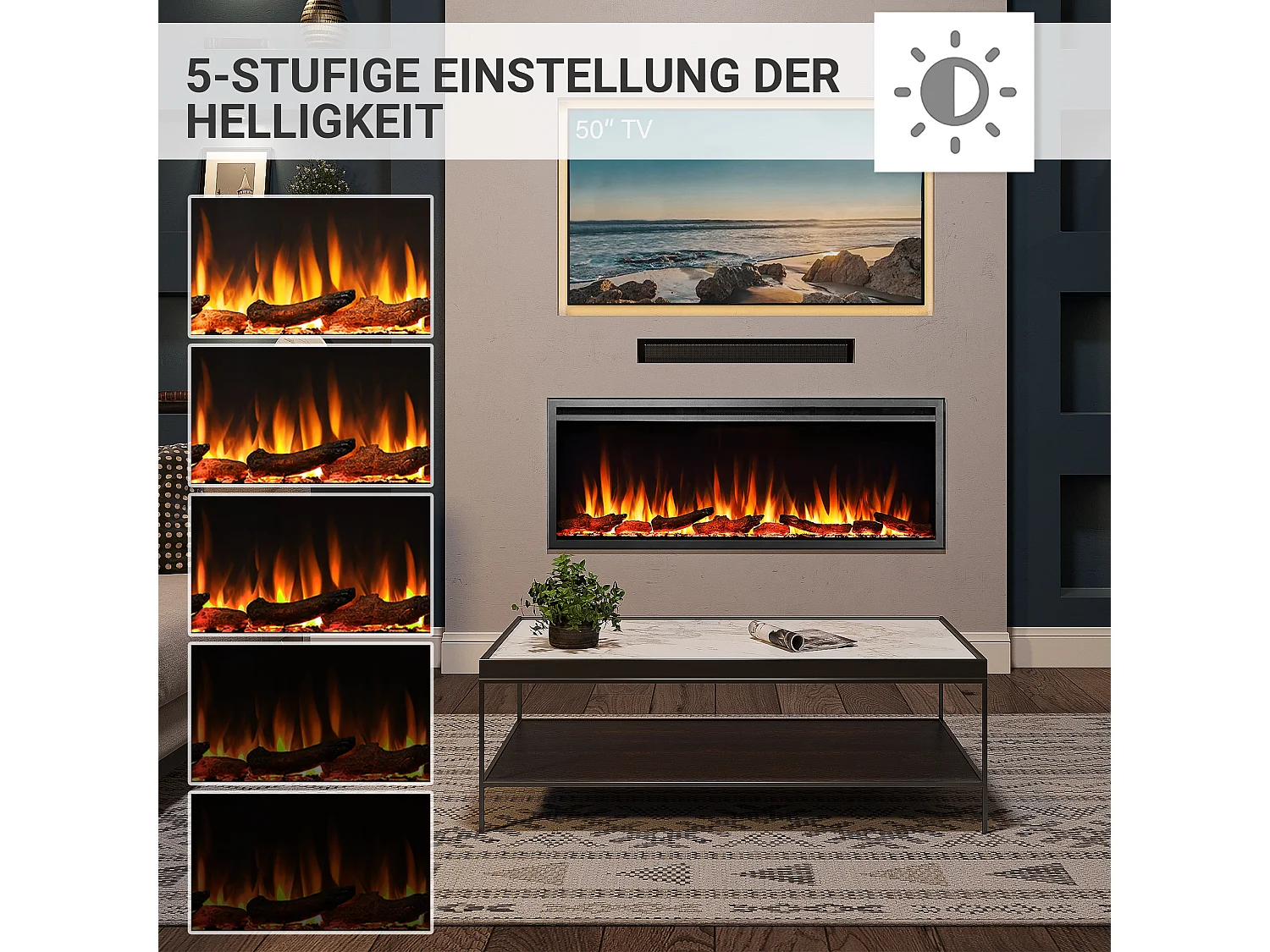 Elektrokamin BALDERIA Atalanta 50 - Einbaukamin - Schwarz