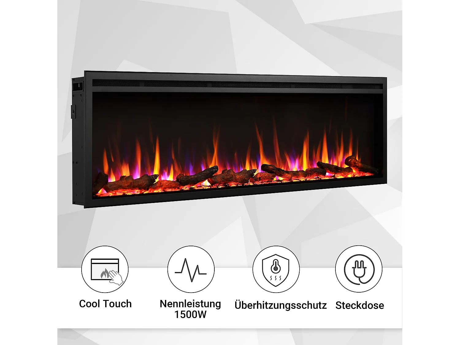 Elektrokamin BALDERIA Atalanta 50 - Einbaukamin - Schwarz