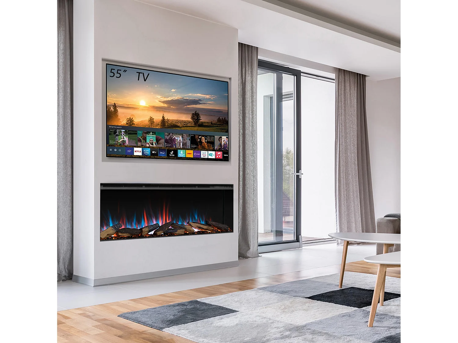 Elektrokamin BALDERIA Athena smart 52 - Einbaukamin - Schwarz