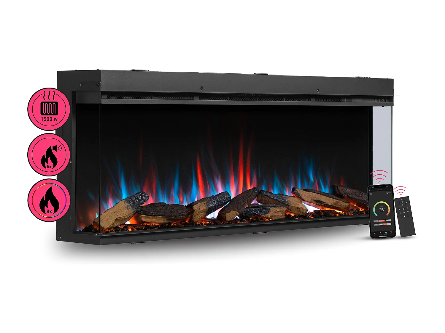 Elektrokamin BALDERIA Athena smart 52 - Einbaukamin - Schwarz