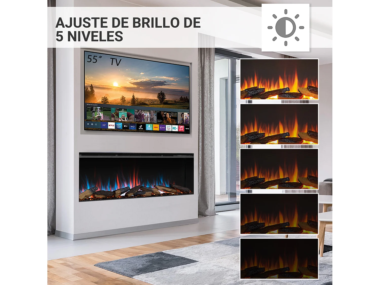 Elektrokamin BALDERIA Athena smart 52 - Einbaukamin - Schwarz