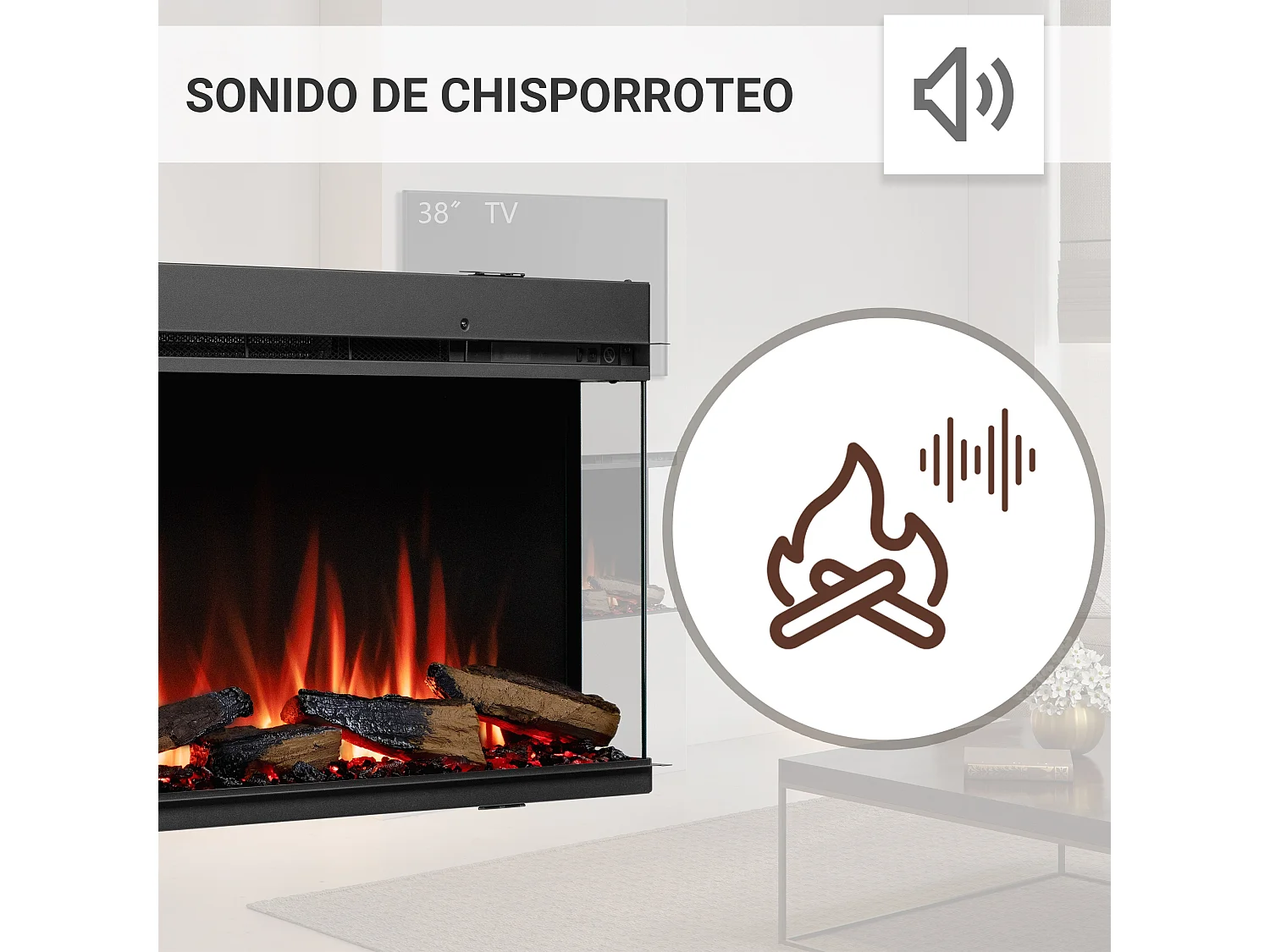 Cheminée électrique BALDERIA Athena smart 36 - Cheminée encastrable - Noir