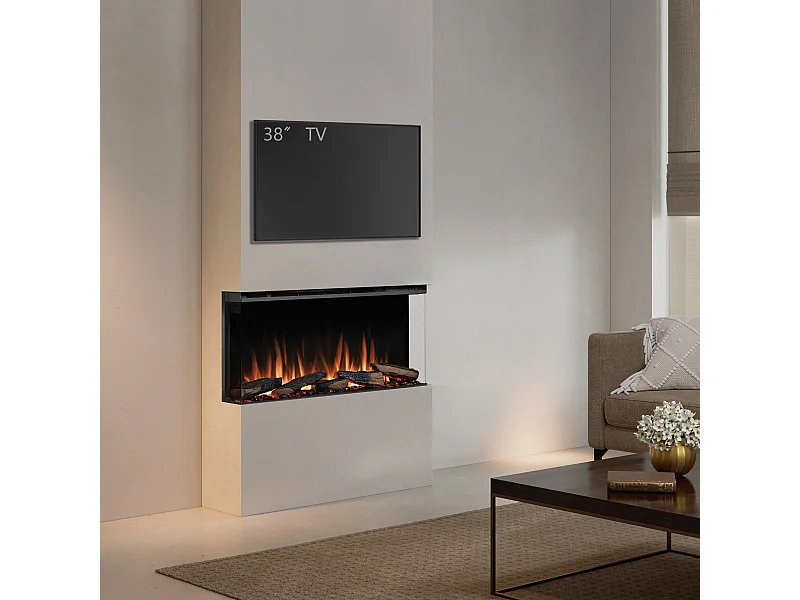 Cheminée électrique BALDERIA Athena smart 36 - Cheminée encastrable - Noir