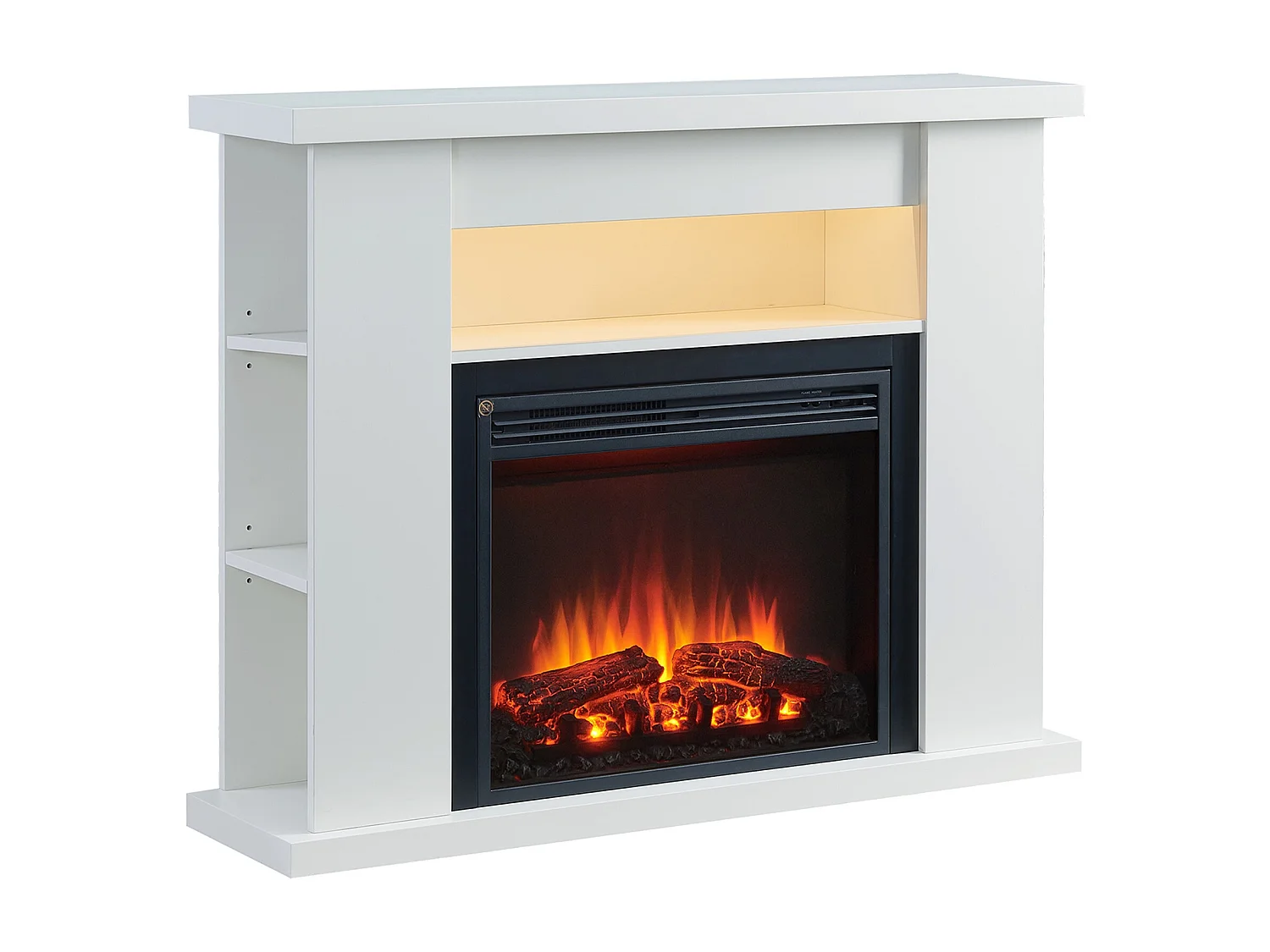 Cheminée électrique BALDERIA William - Cheminée sur pied, chauffage 2000 W - Blanc