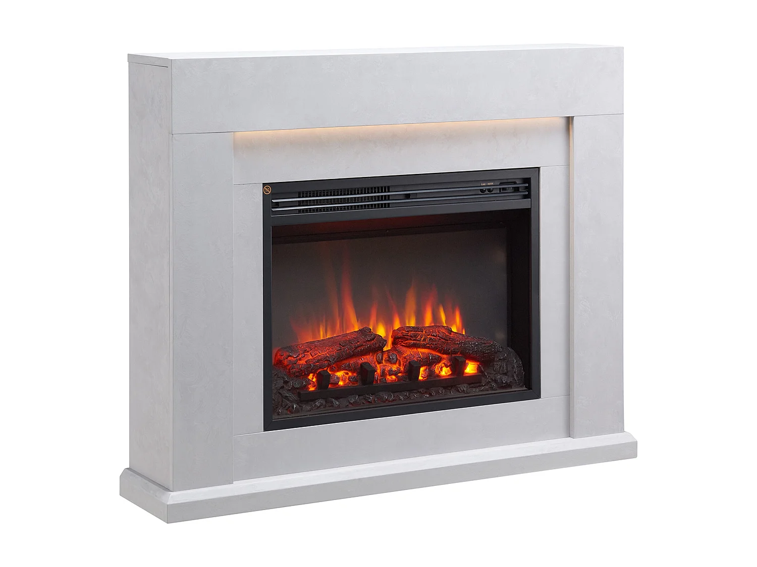 Cheminée électrique BALDERIA Apollon - Cheminée sur pied avec chauffage - Aspect béton