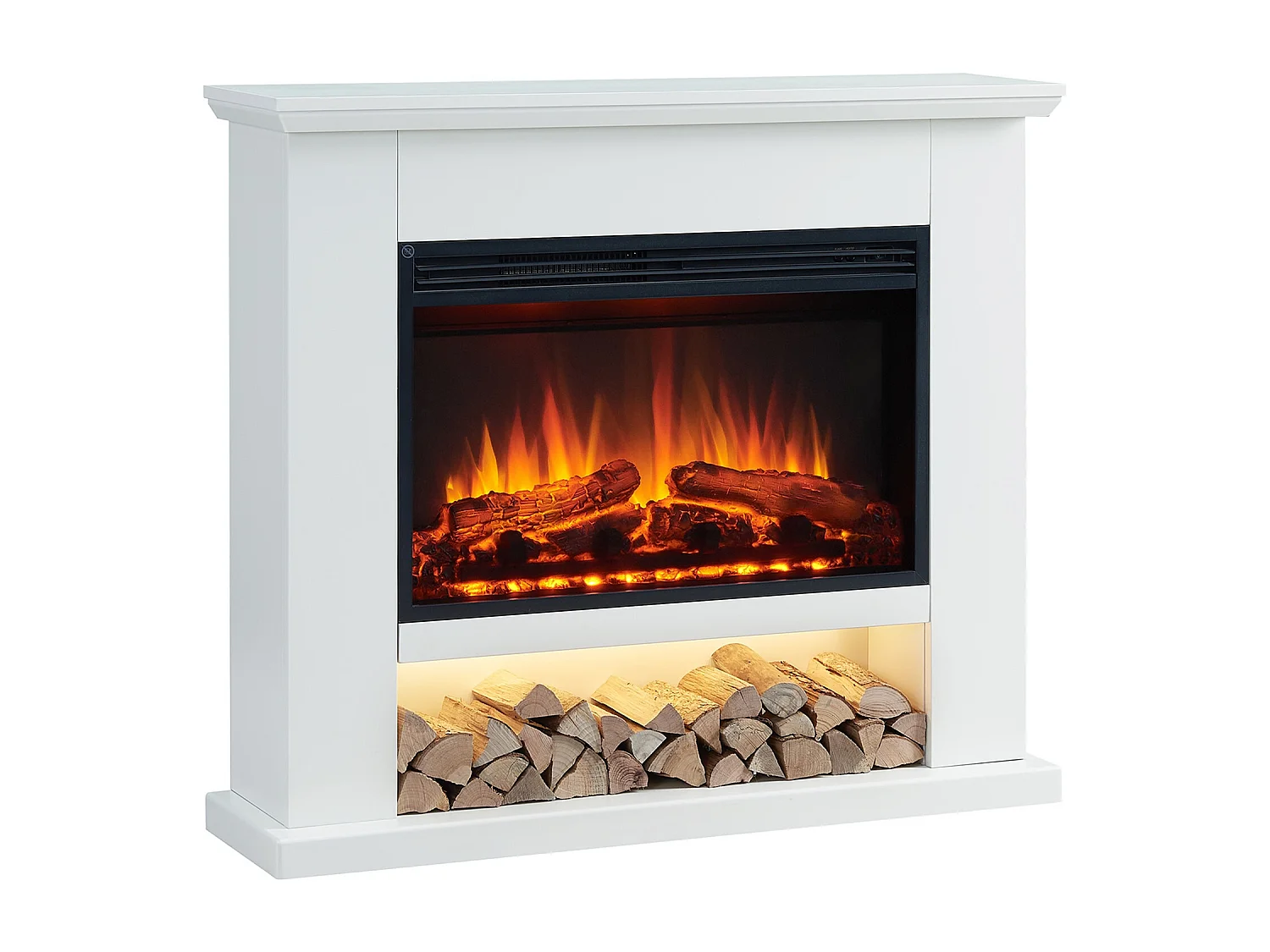 Cheminée électrique BALDERIA Archie - Cheminée sur pied avec chauffage - Blanc
