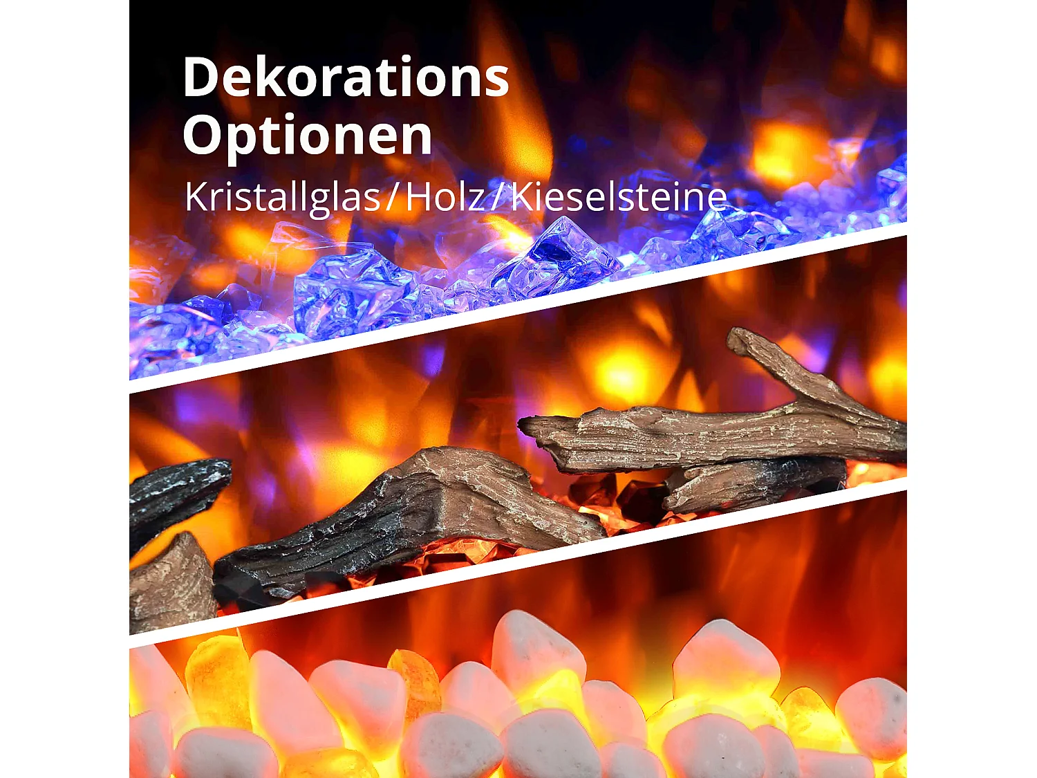 Lareira elétrica BALDERIA Aieda - Lareira de parede, aquecimento 2000 W - Aspecto betão