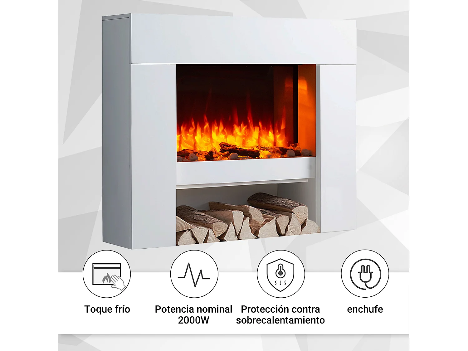 Lareira elétrica BALDERIA Naran - Lareira de chão - Branca